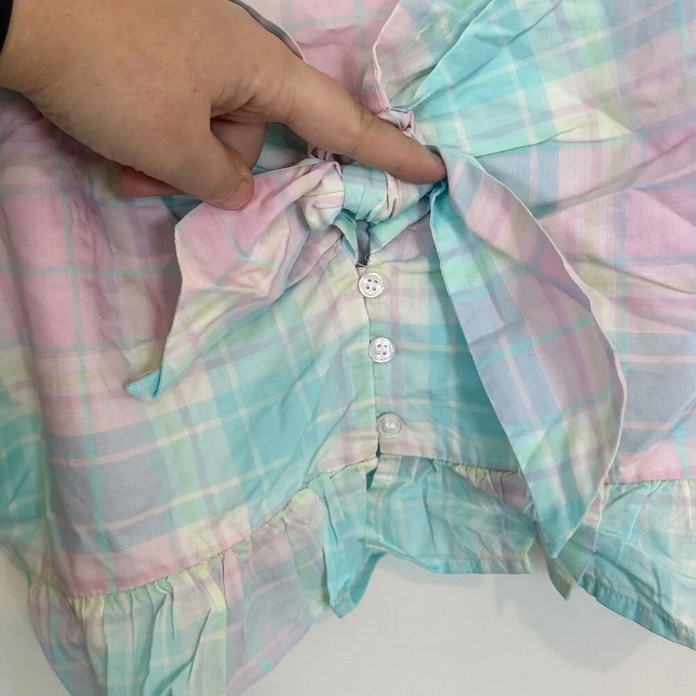 NWT Abound by Nordstrom Pastel Front Knot Ruffled Sleeve Crop Top - Large - Image 4