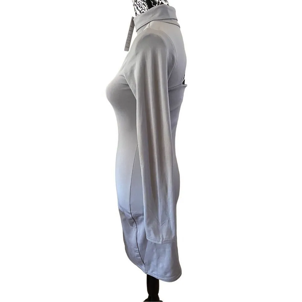 Nwt Haola Turtleneck Dress Open Back Formal Workwear Cocktail Career Professional Gray Size M - Image 3