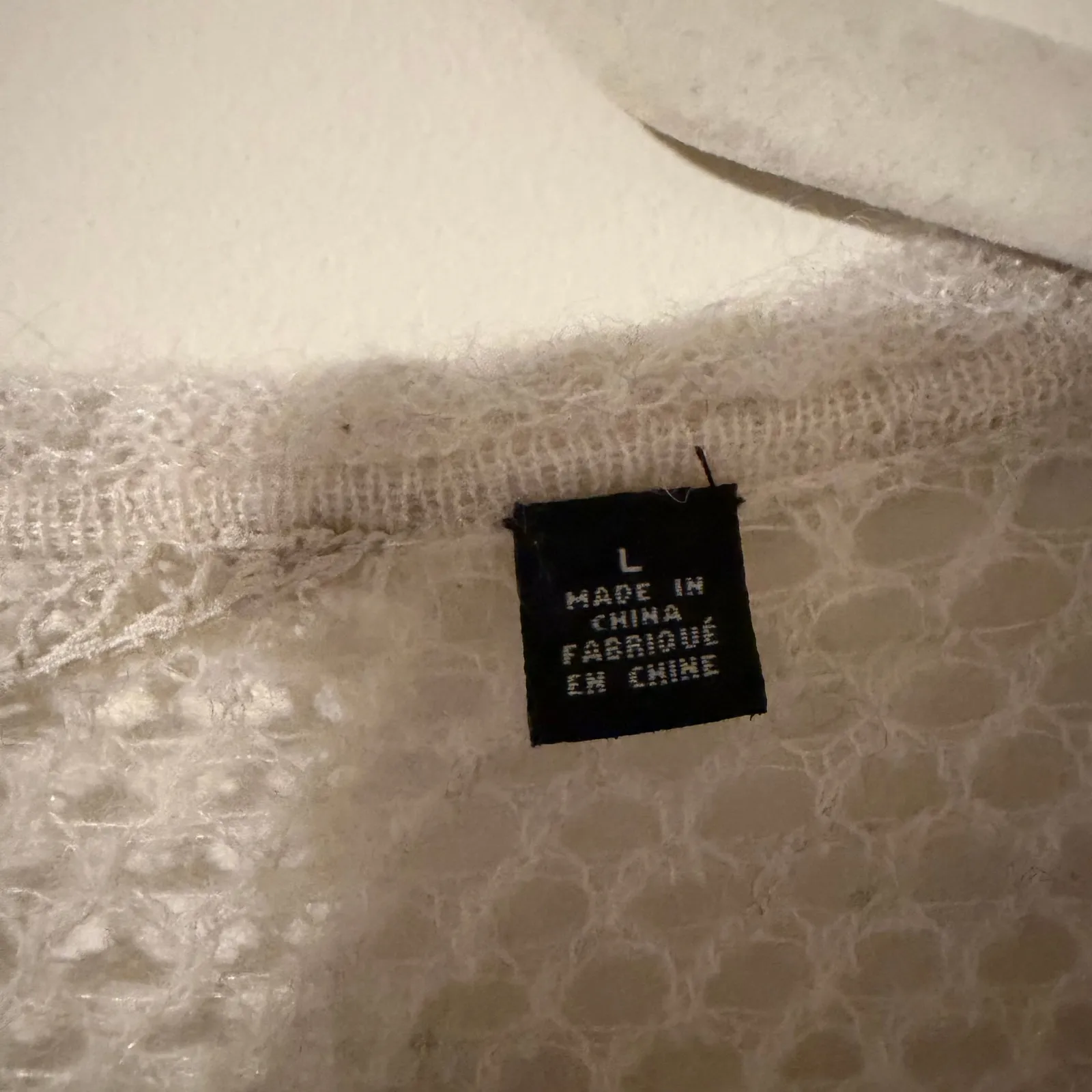 Knitted & Knotted Wool Alpaca Loose Knit Ruffle Hem Cardigan Sweater Size Large Gray - Image 4