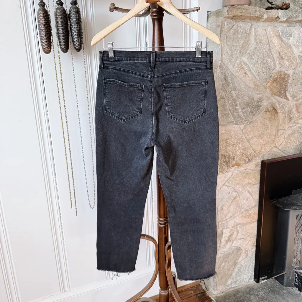 L’agence Washed Black Denim Tapered Leg High Waisted Ankle Jeans - Image 5