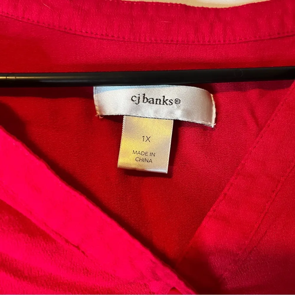 CJ Banks Pink Relaxed Blouse with 3/4 Sleeves Size 1X - Image 4