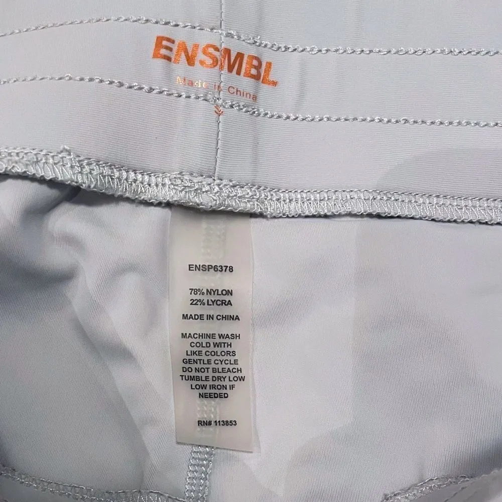 ENSMBL Align Curve Hem Legging Gray Peach White Stripe Size Small - Image 5