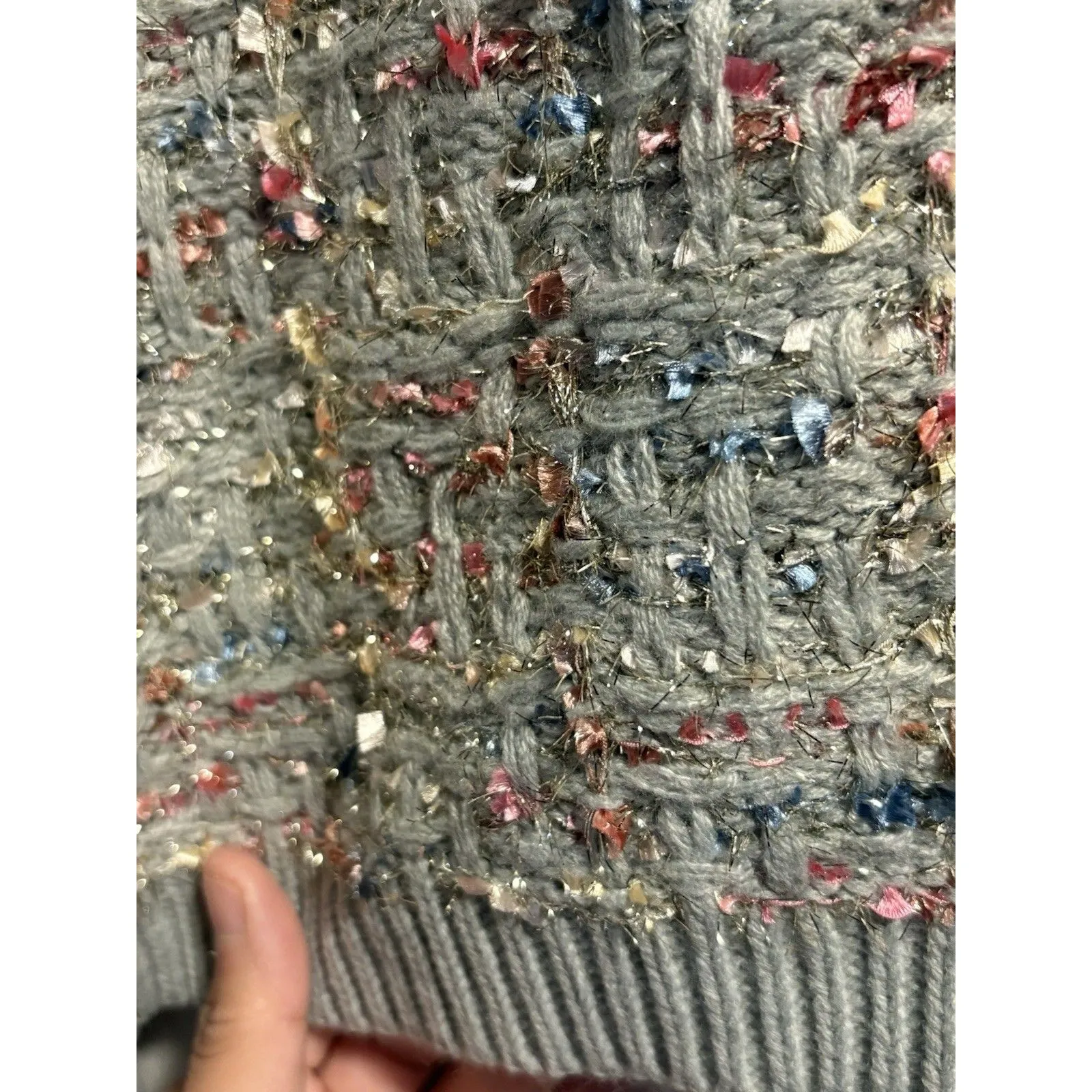 FAVLUX Chucky Confetti Metallic Thread Knit V - Image 6