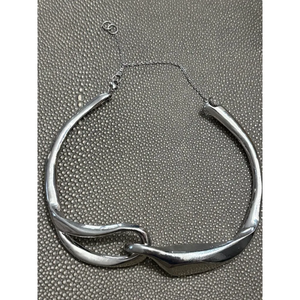 Amber Sceats Choker in Silver One Size New Womens Metal Lined Necklace Cuff - Image 5