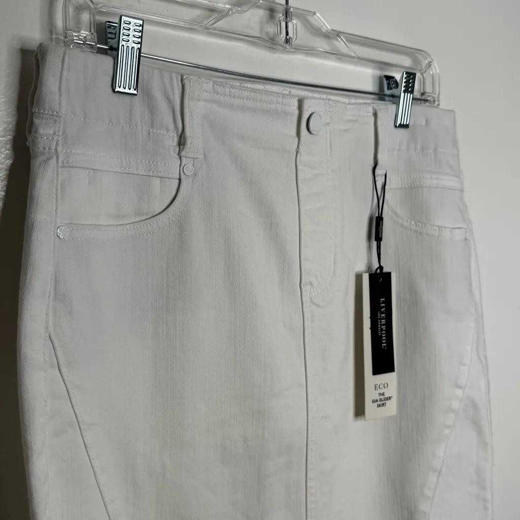NWT Stitch Fix‎ Liverpool The Gia Glider Skirt In White Size 4/27 - Image 3