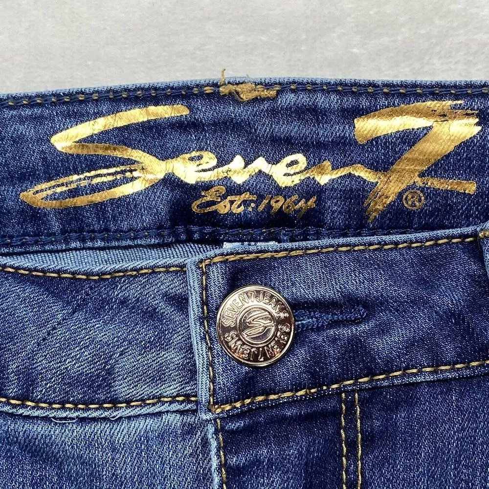 Seven 7 Jeans Womens 10 Tower‎ Straight Crop Blue Jeans Dark Wash - Image 7