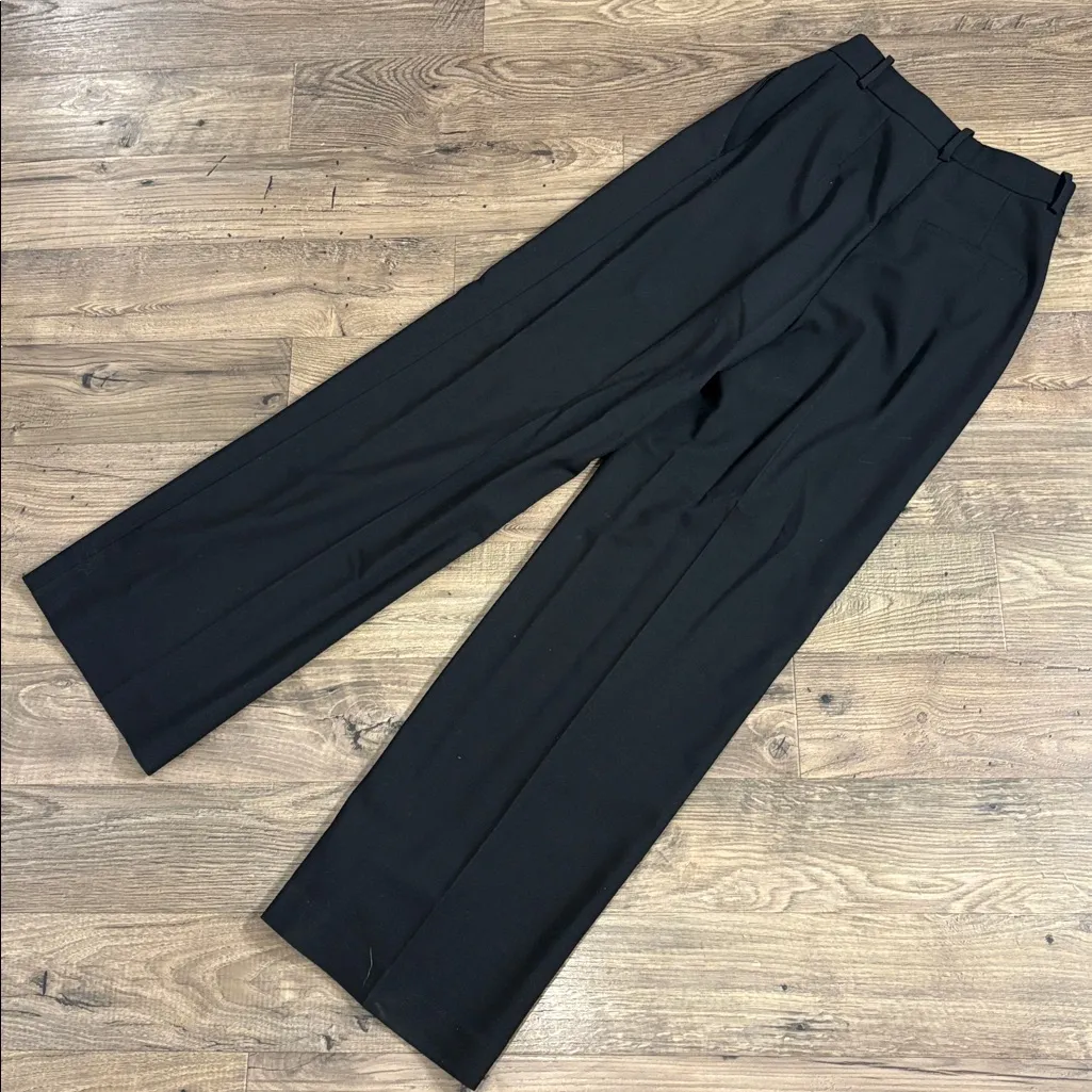 ZARA BLACK RELAED PLEATED FULL-LENGTH WIDE LEG MENSWEAR STYLE PANT TROUSERS - Image 7