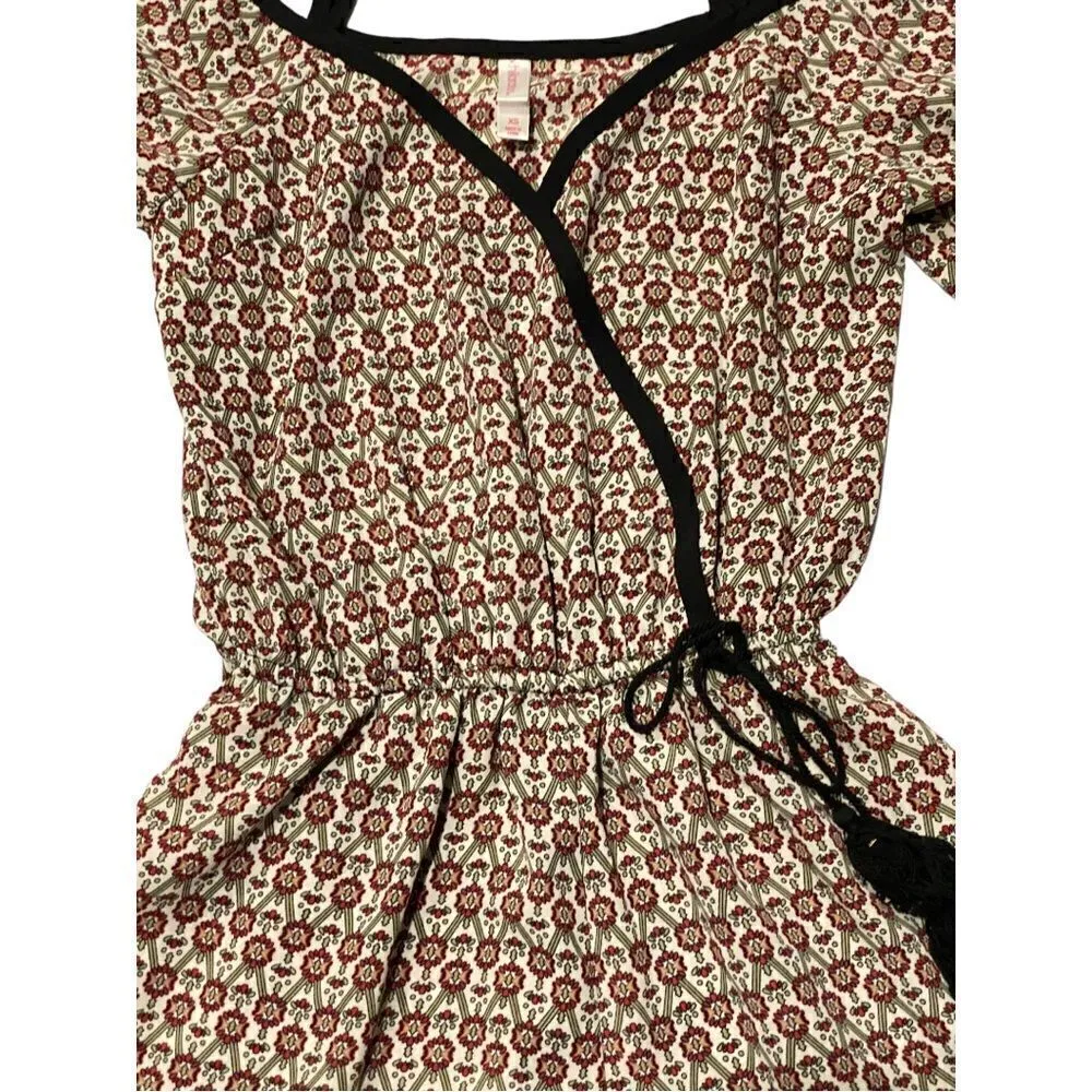 Xhilaration Boho Floral Print Cold Shoulder Romper - Image 2