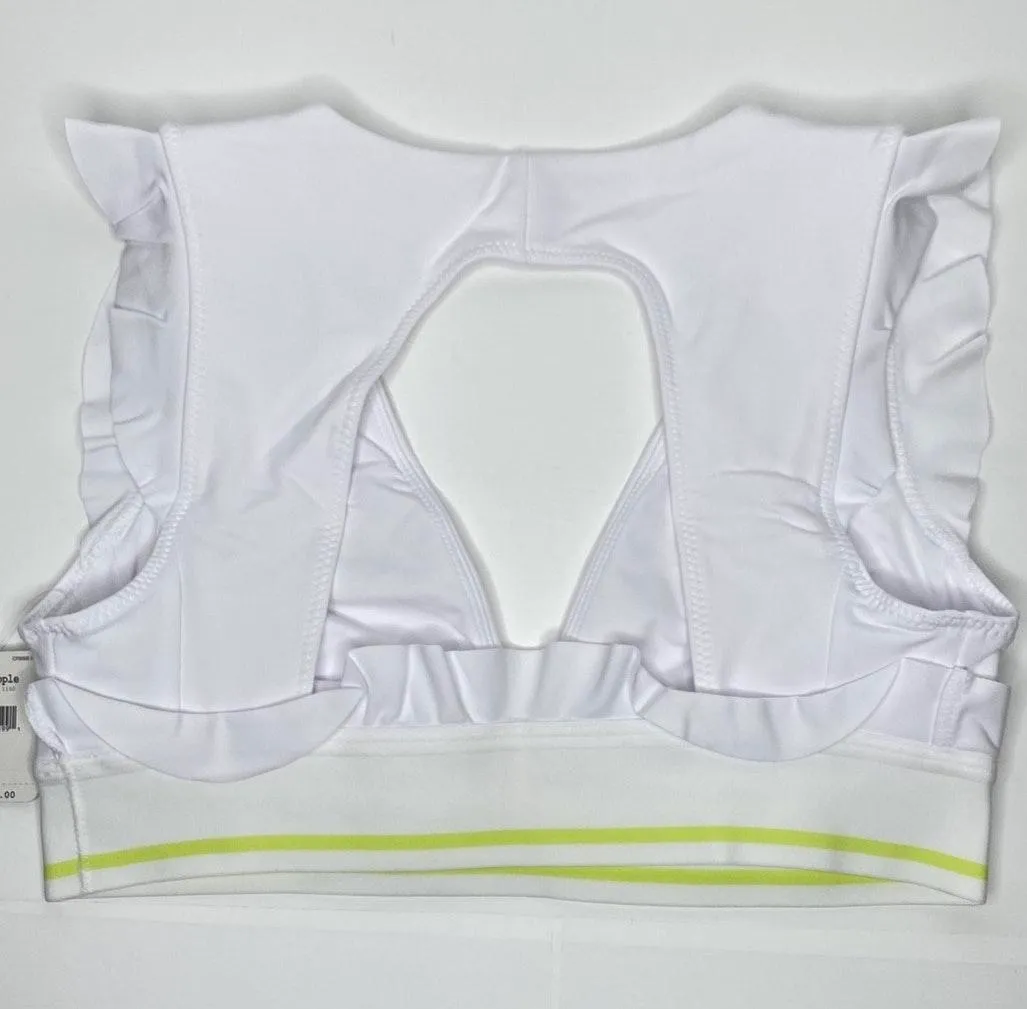 Free People Movement Ruffle Bra Small White - Image 6