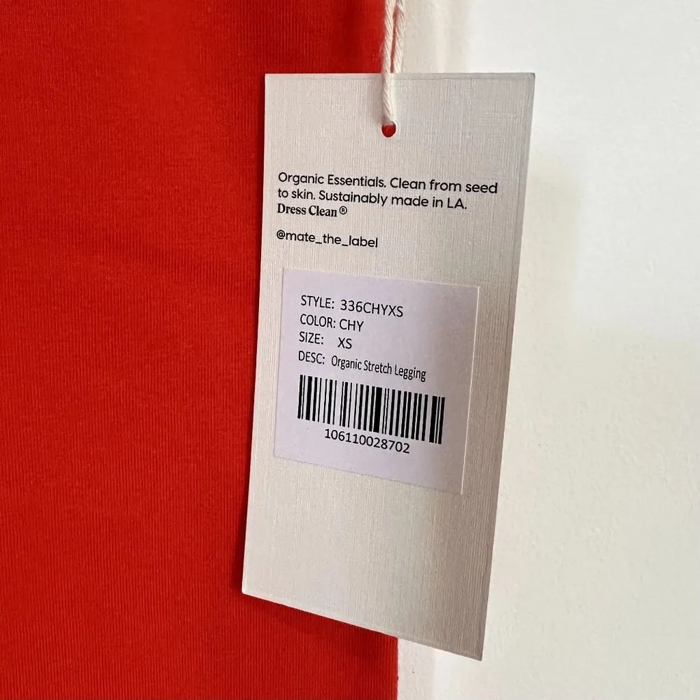 NWT MATE the Label Red Organic Stretch Legging - Size XS - Image 3