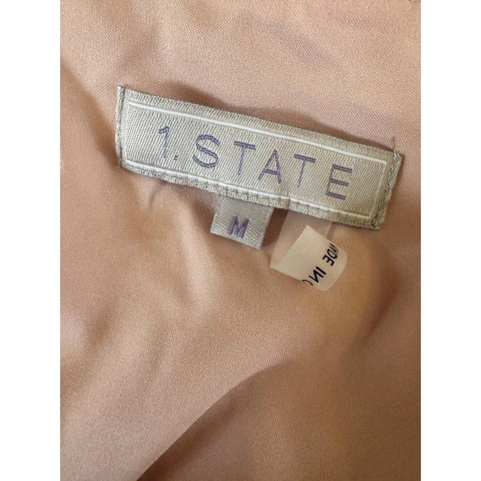 NWT 1 State La Dolce Vita Blush Pink Wide Leg Square Neck Jumpsuit Size Medium - Image 9