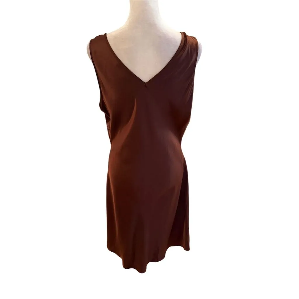 French Connection Women's V-Neck Mini Dress Brown Size 10 Party/Cocktail - Image 4