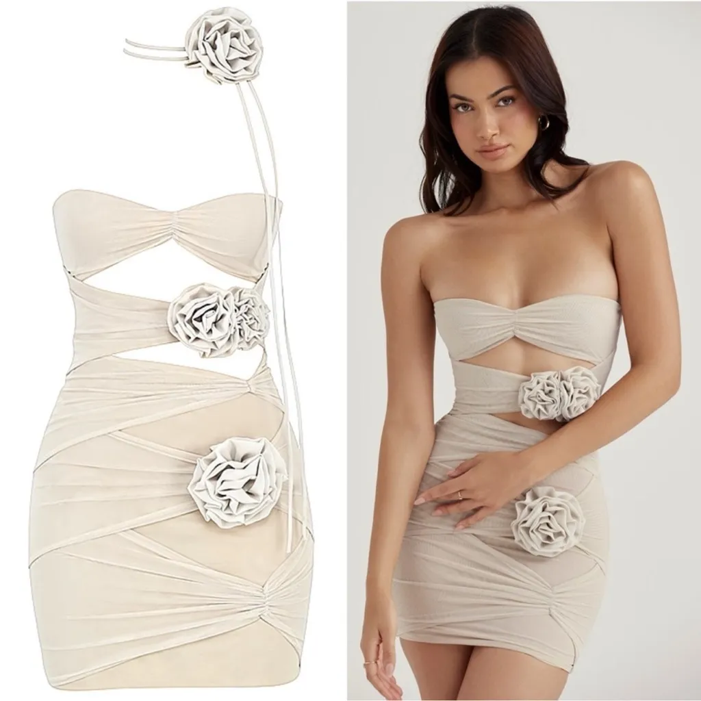 House of CB Caterina Fog Floral‎ Embellished Mini Dress NWT XL - Image 5