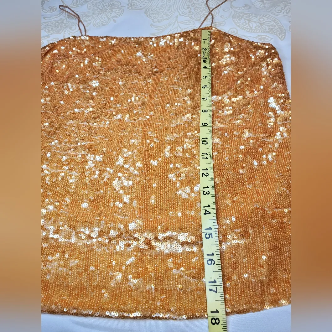 J.Crew Collection Amber Gold Sequin Silk Camisole Top Size 8 - Image 5