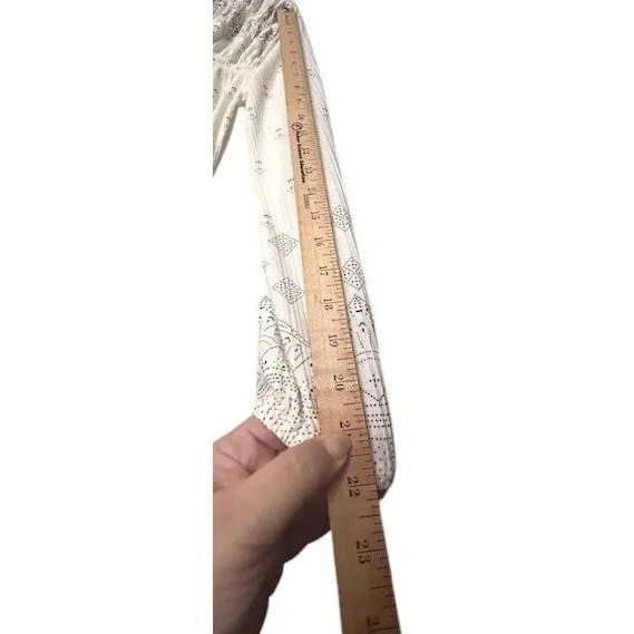 Lucky‎ Brand Tassel Tie Long Sleeve Top M Cream Boho Earthy Free Spirit Peasant - Image 6