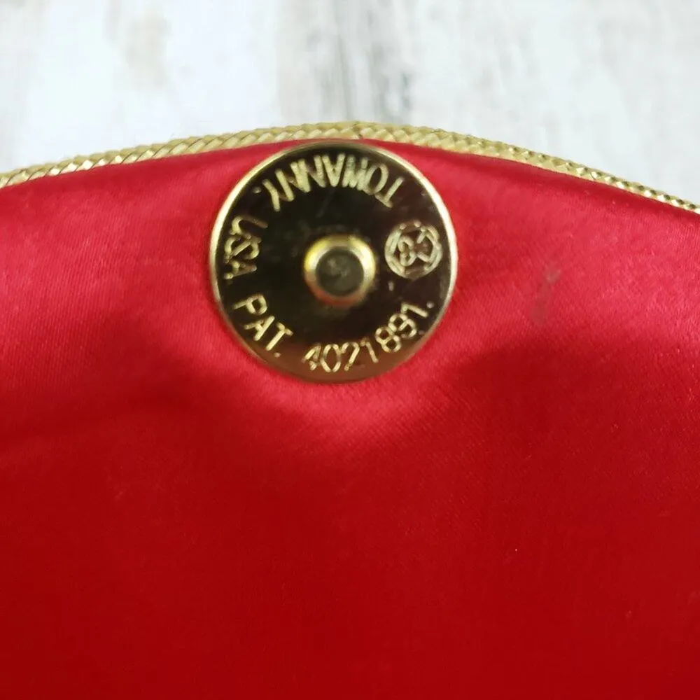 Vintage Gwen Jackson Red Floral Silky Gold - Image 2