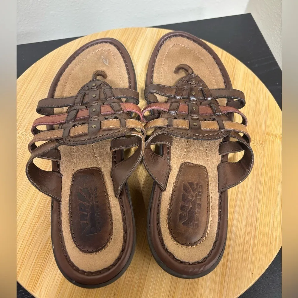 Earth Origins Women's 10 Braided Leather Star‎ Brown Thong Sandals Boho - Image 6