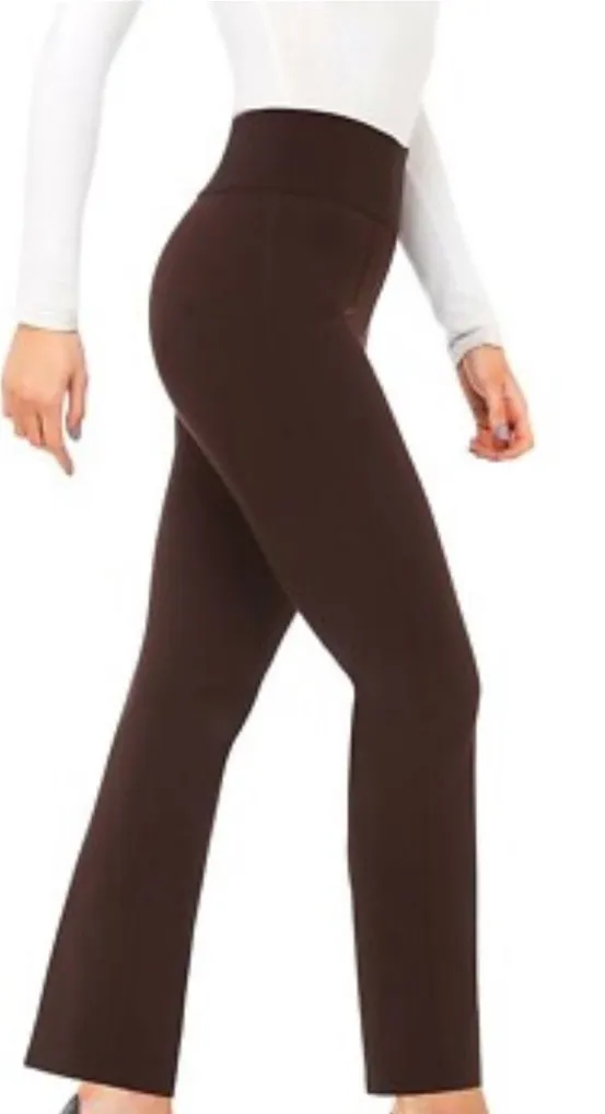 Nygard Slims by Peter Nygard Straight Leg Cropped Pull-On Pants in Brown - Image 1