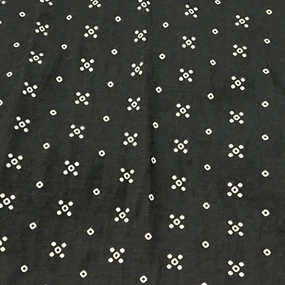 Bobeau MEDIUM Elastic Short Sleeve Piqué Patterned Collared Split Neck Top - Image 6