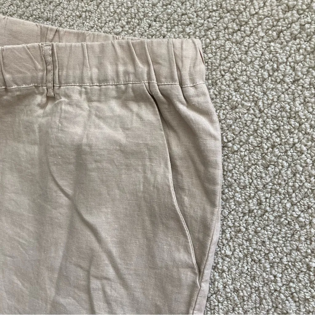 NEW Quince 100% European Linen Pants Trousers Size Large Flax Beige Tan NWT - Image 8