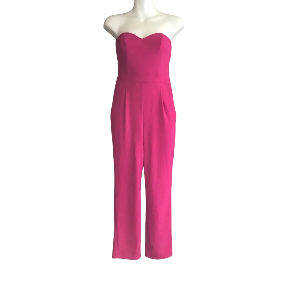 Express Fuchsia Pink  Strapless Jumpsuit - Image 2
