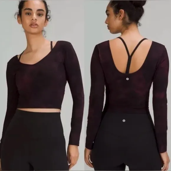 Lululemon Align Long Sleeve Tie Dye Cropped Top - Image 2