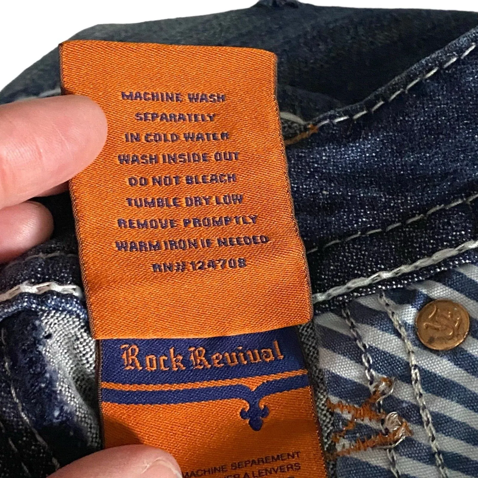 Rock Revival Jeans Women's‎ Embellished Pockets Dark Wash Denim Skinny Jeans - Image 11