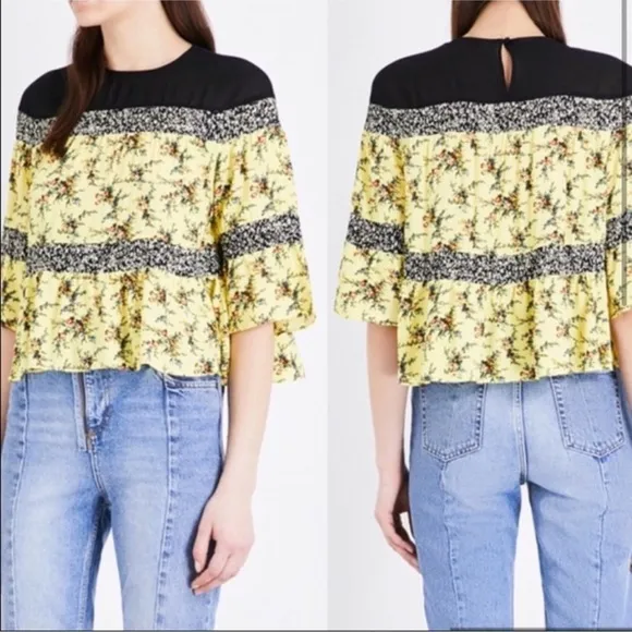 Sandro Paris Floral Print Crop Top Size Small - Image 2