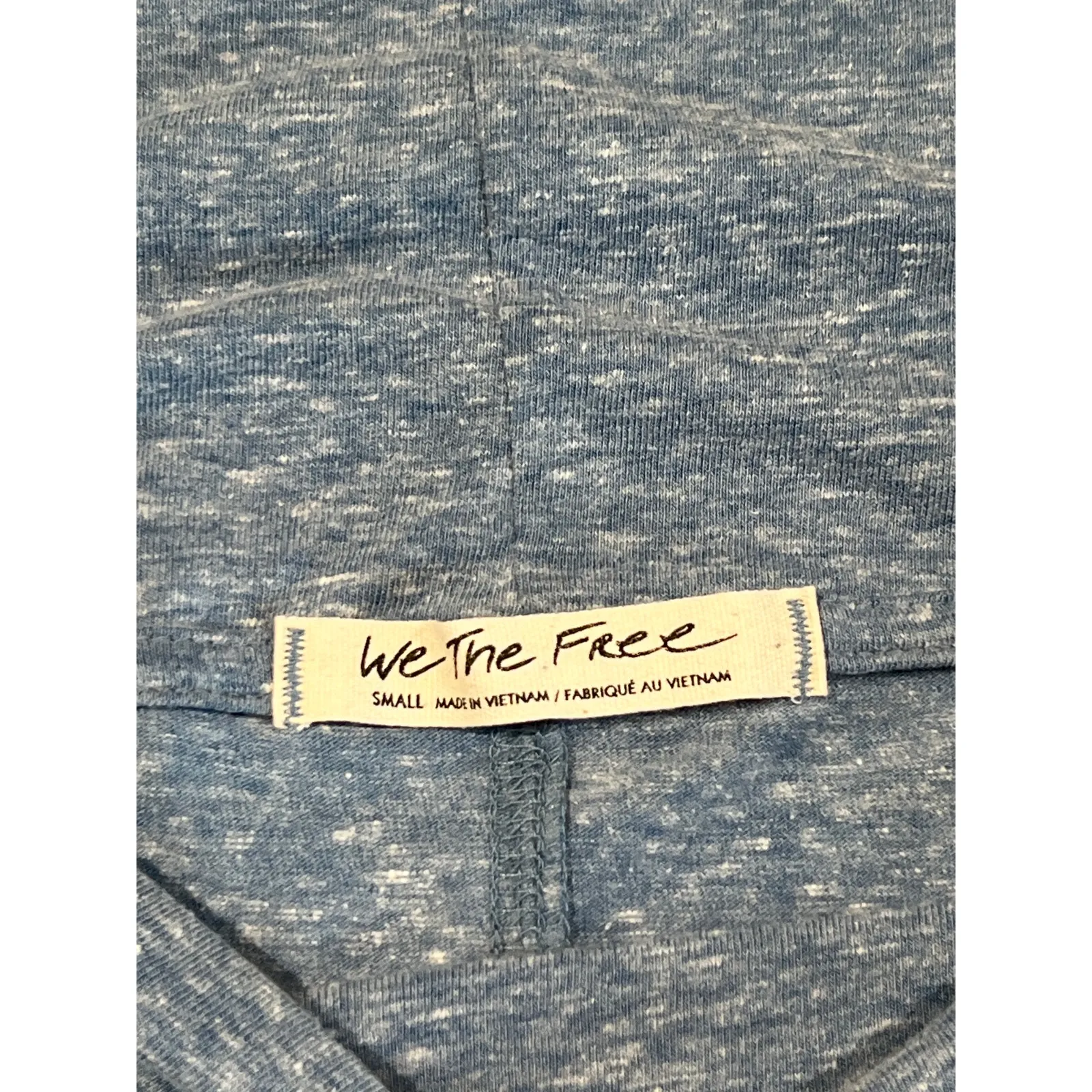 We The Free by Free People Heather Blue Batwing Wide Neck Top Women's Size S - Image 5