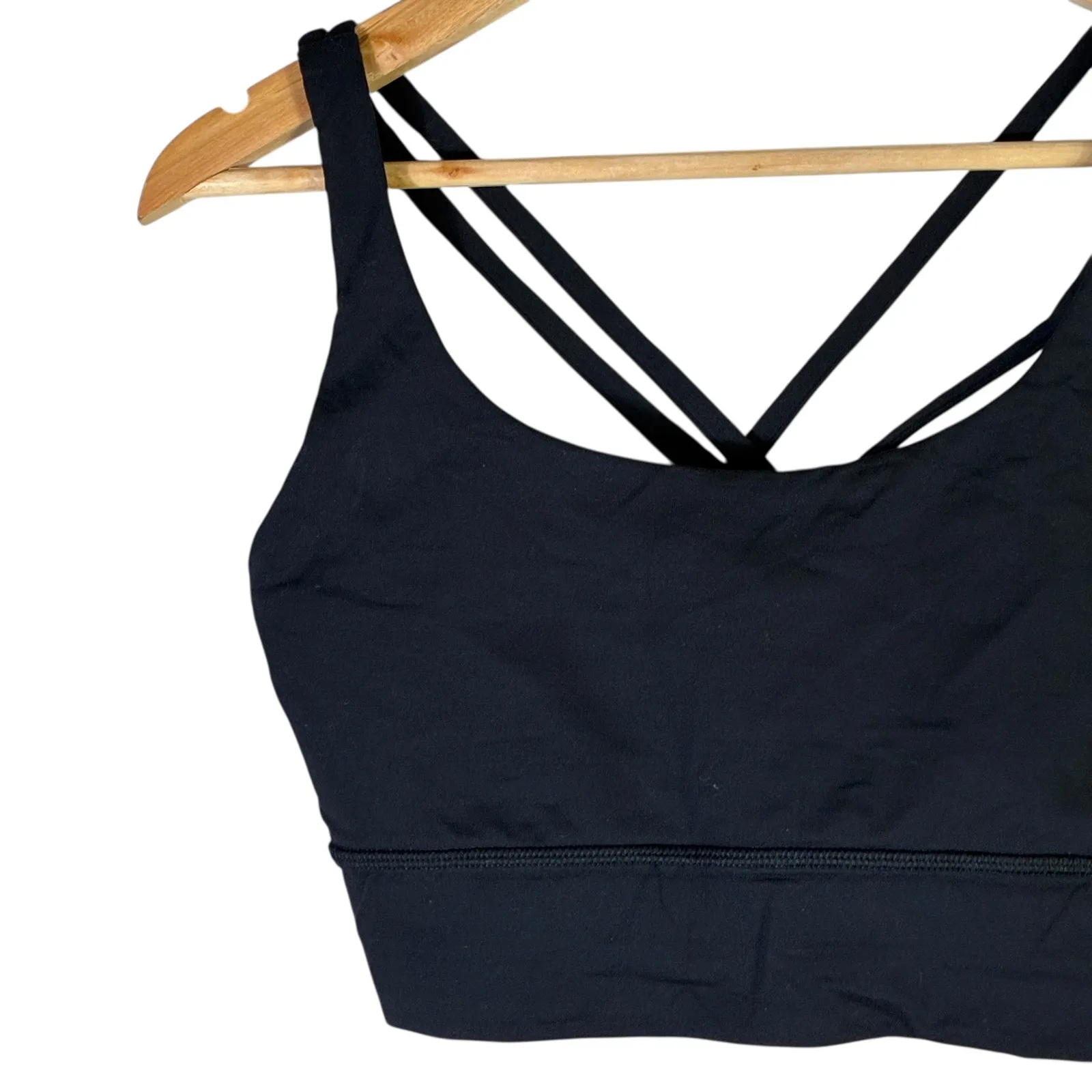 Lululemon Black Strappy Crisscross Back Sports Bra Size 10 - Image 5