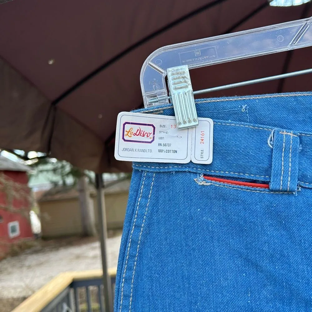 Vintage 1970s 70s La Disco flare bell bottom high waisted Jeans 28’ retro NEW - Image 6