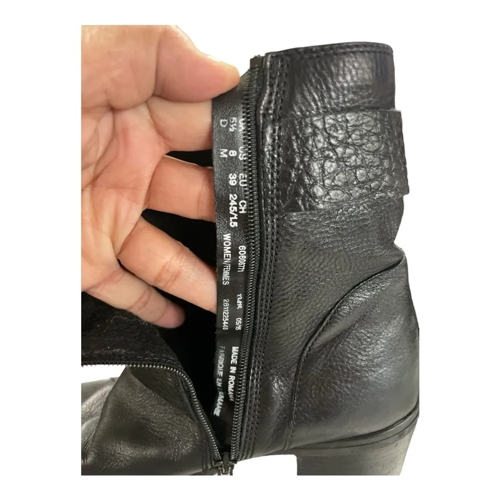 Clarks Artisan Boots Womens 8 M Ferwood Lake Motorcycle Ankle Heels Zip Black - Image 10