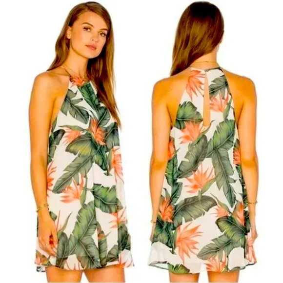 Show Me Your MuMu Birds of Paradise Gomez Shift Swing Dress Size X-Small 17"x32" - Image 3