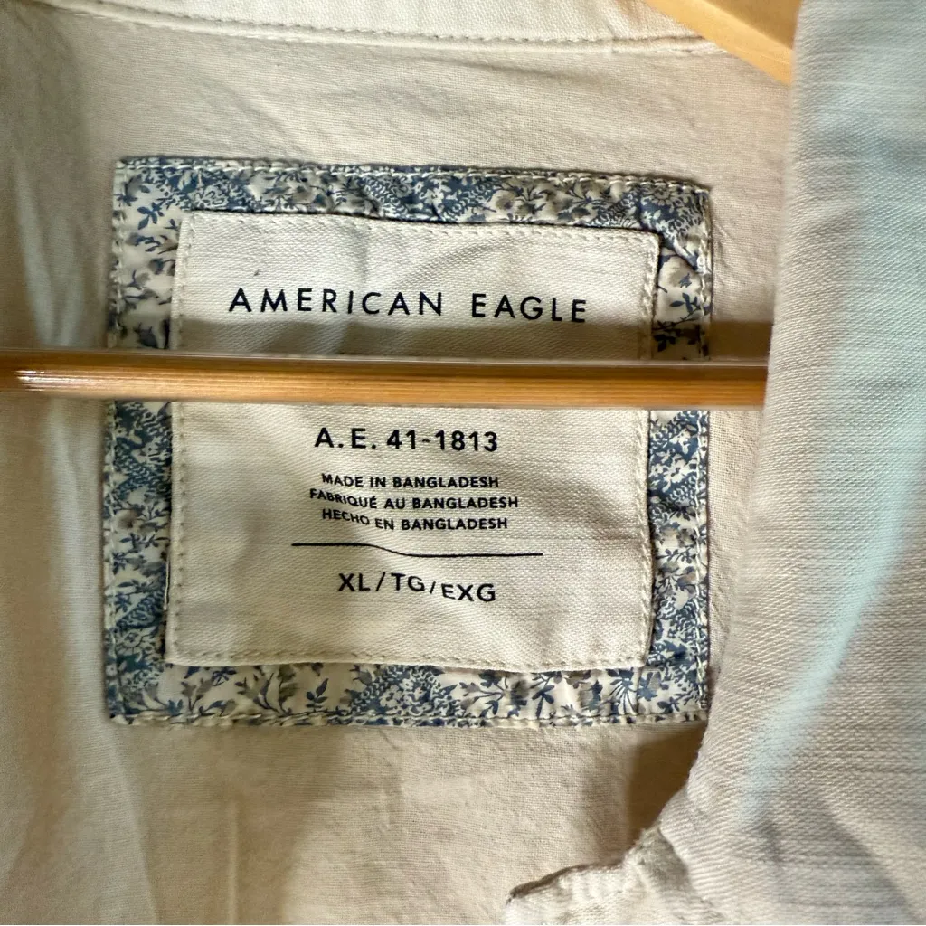 American Eagle Outfitters Cream Military Shacket Shirt Jacket Size XL NWT - Image 4