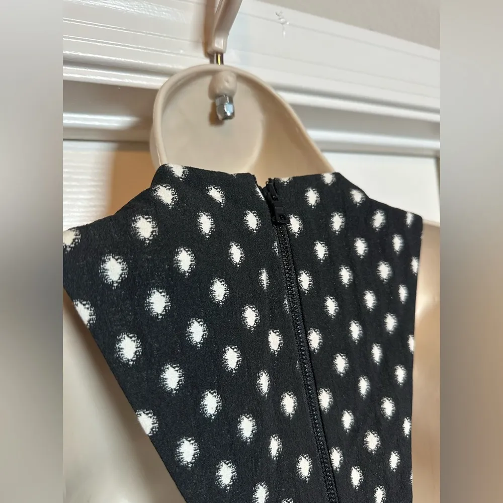 Alice + Olivia Tanner Polkadot Mini Dress Black V-neck Women Size 0 Fit & Flare - Image 10