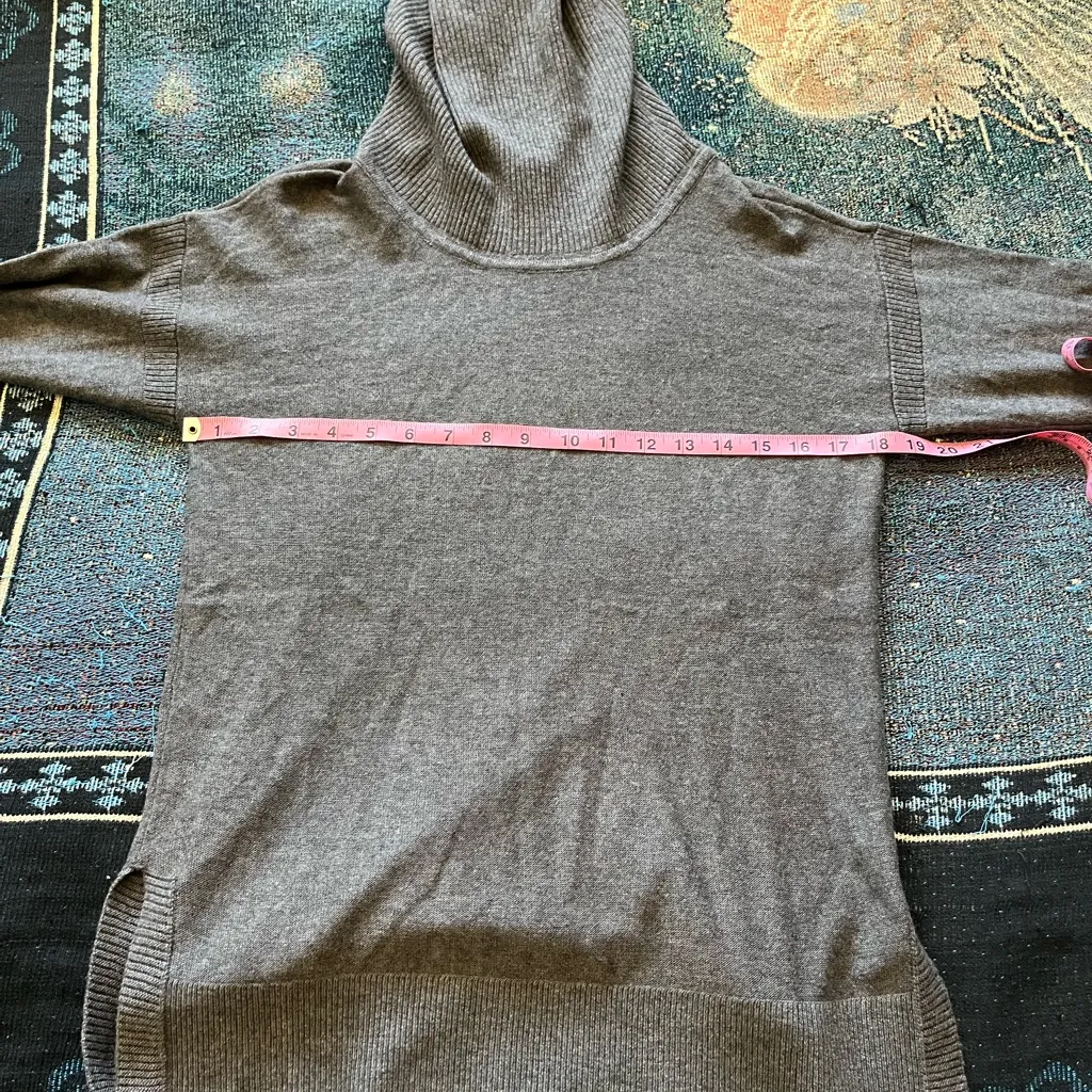 INC International Concepts Dark Grey Wool Cowl Turtleneck Sweater Women’s S Y2K Gray - Image 13
