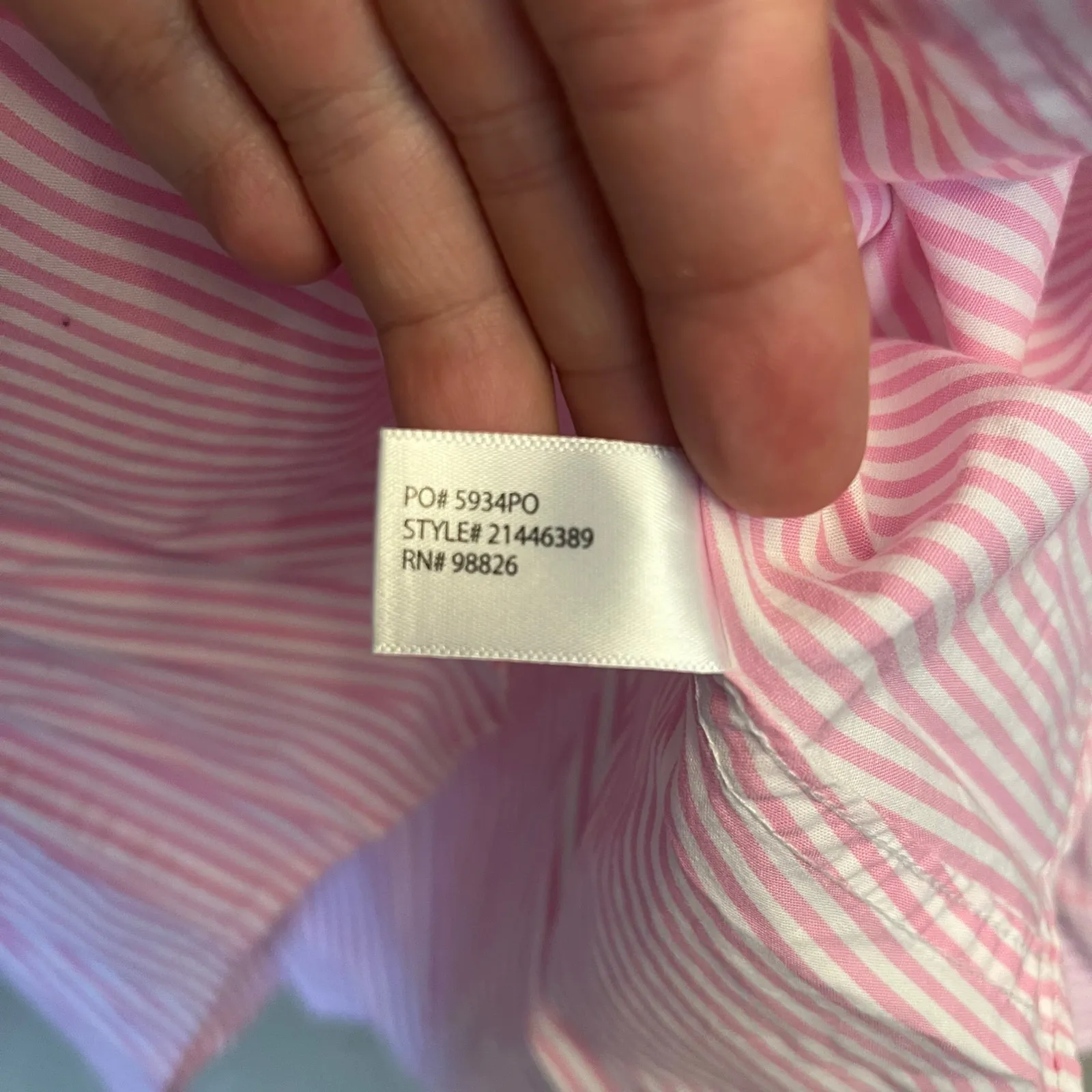 U.S. Polo Assn. Pink Pinstripe Lace Button Down Shirt M - Image 7