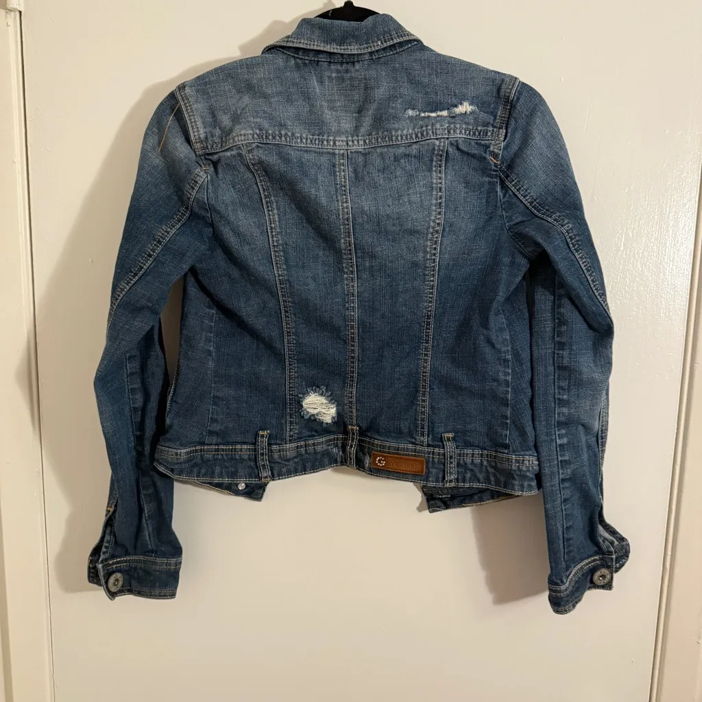 Guess Women's Distressed Denim Jacket Small - Image 5