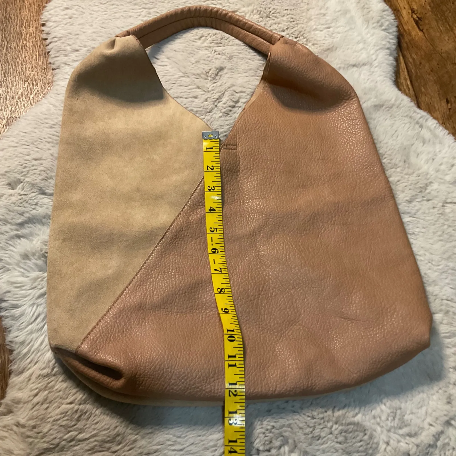 Shiraleah‎ Arden Tote Shoulder Bag Vegan Leather Suede Tan Purse Camel - Image 3