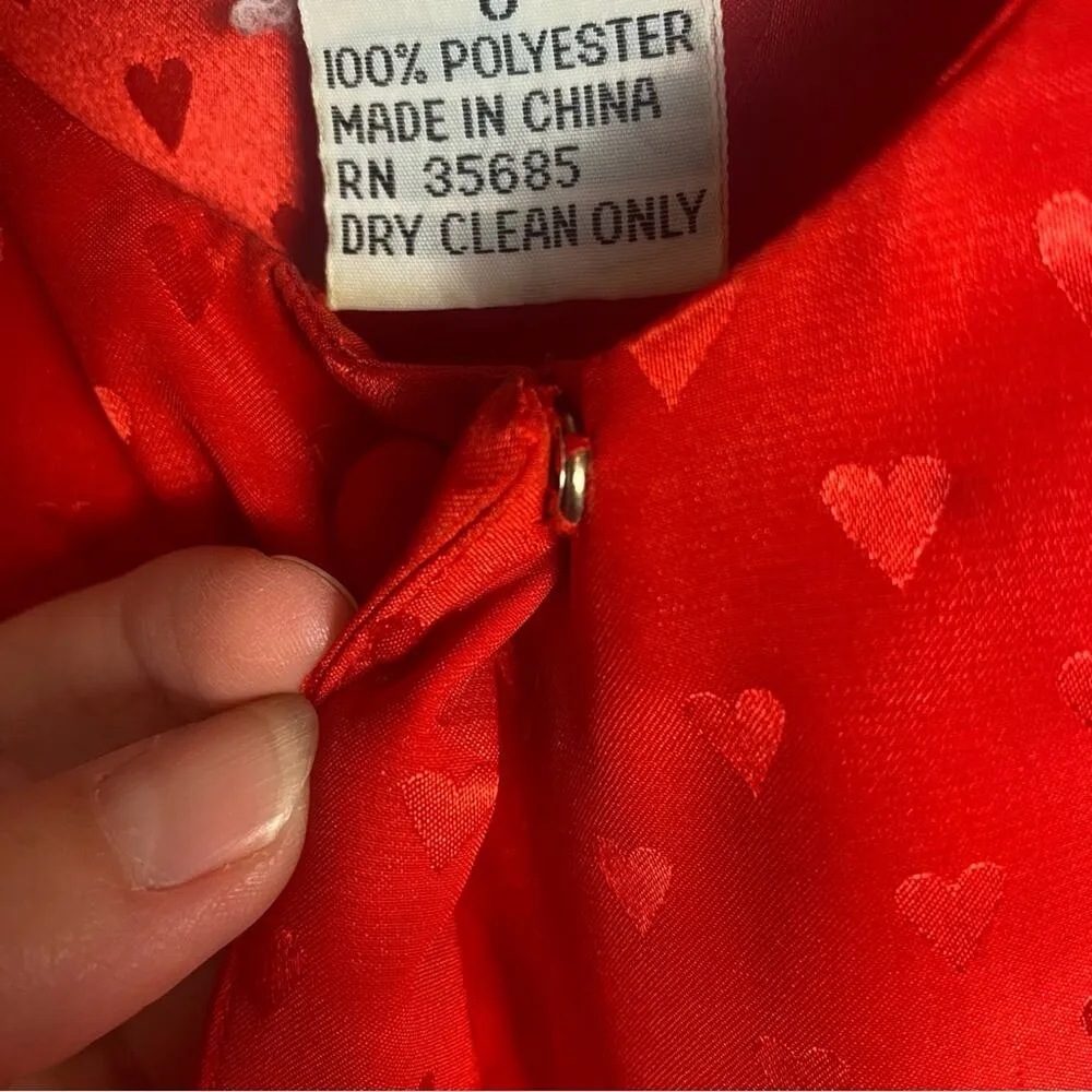 Evan Picone Satin Brocade Heart Blouse Size 6 Medium - Image 7