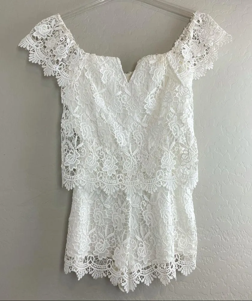 Yumi kim best day white lace romper - Image 5