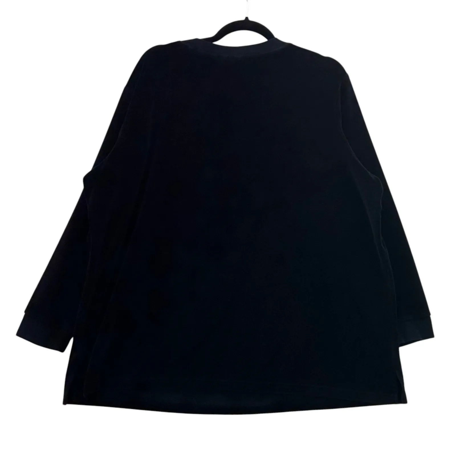 Denim And Co Velvet Sweatshirt Black 2X - Image 4
