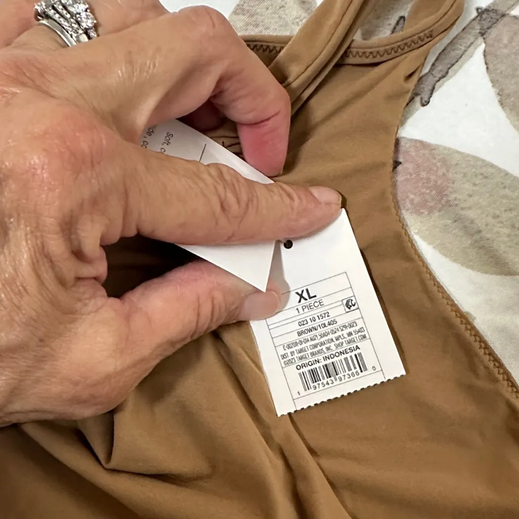 Auden Tan Shapewear Bodysuit Brown Size XL - Image 3