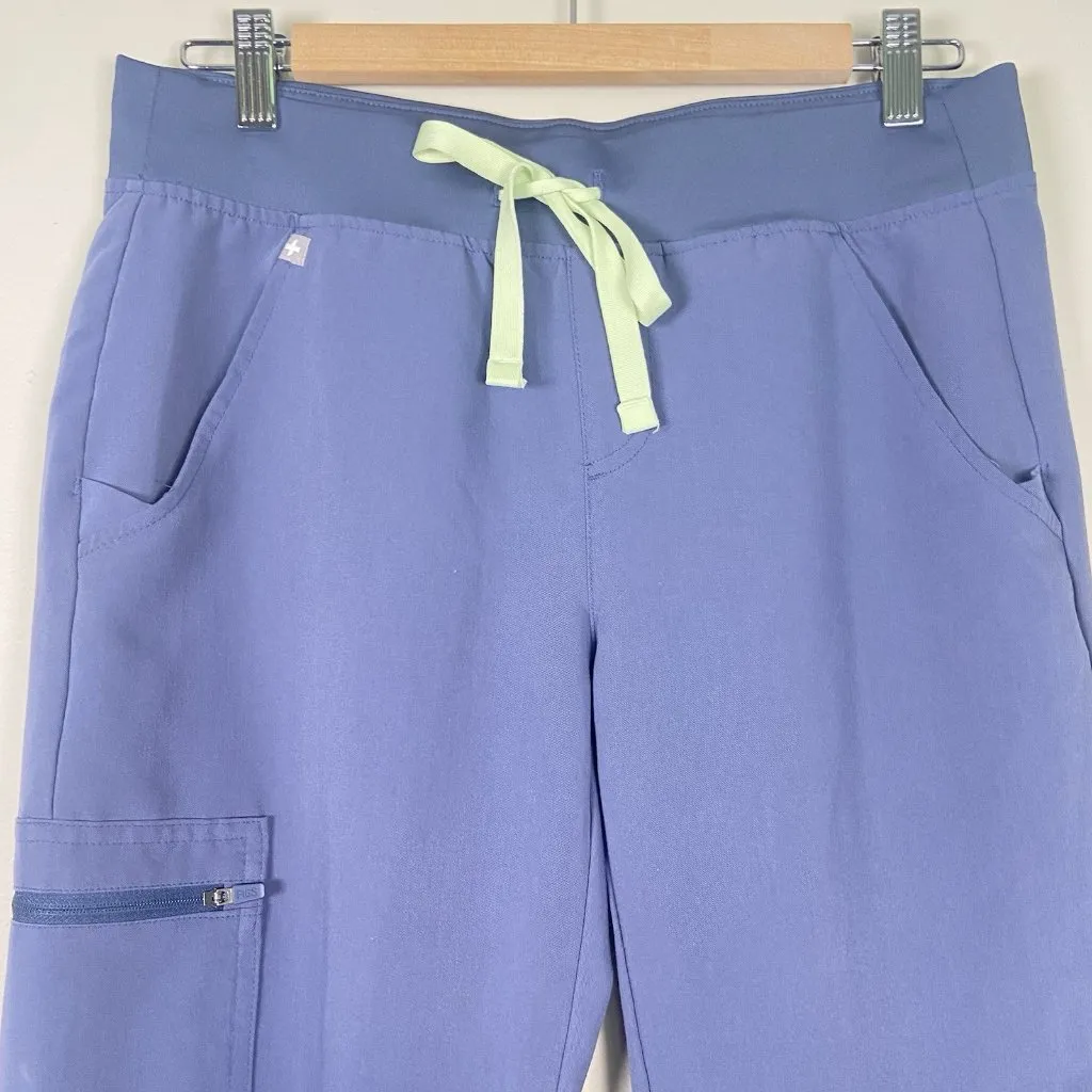 Figs Light Blue Scrub Tapered Pants Nursing Medical Care Taker‎ Uniform Size S/P - Image 2