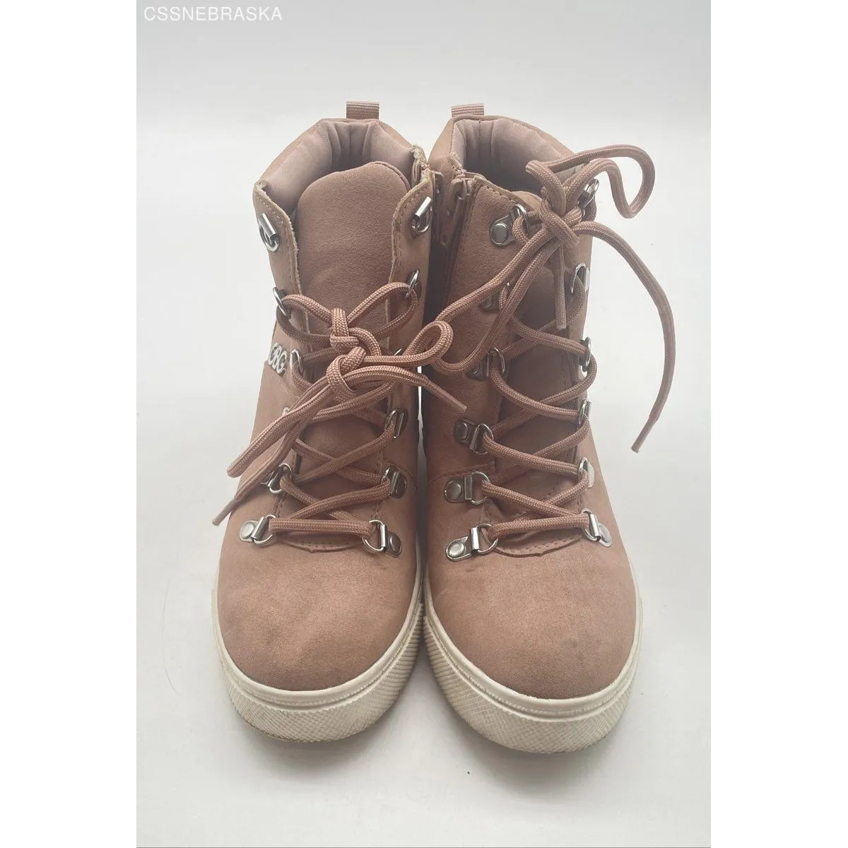 GBG‎ Los Angeles Pink lined lace up winter boots - Image 2