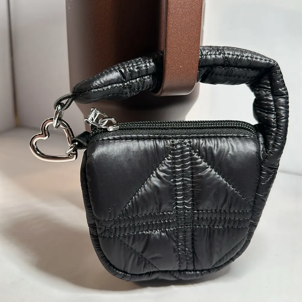 Mini Pleated Cloud Coin Purse #1030 Black - Image 2