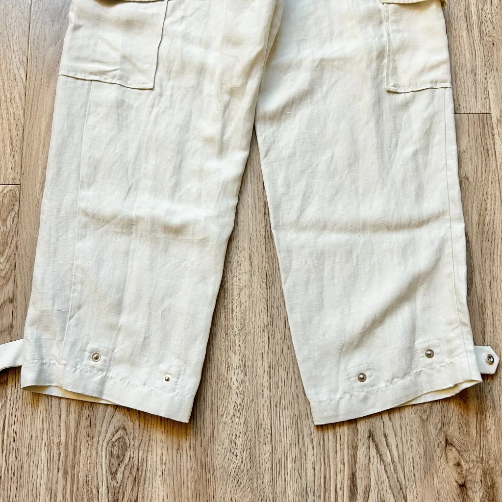 Aritzia Wilfred Kafka Linen High Rise Cargo Coastal Pants in Sand Cream Size 0 - Image 10