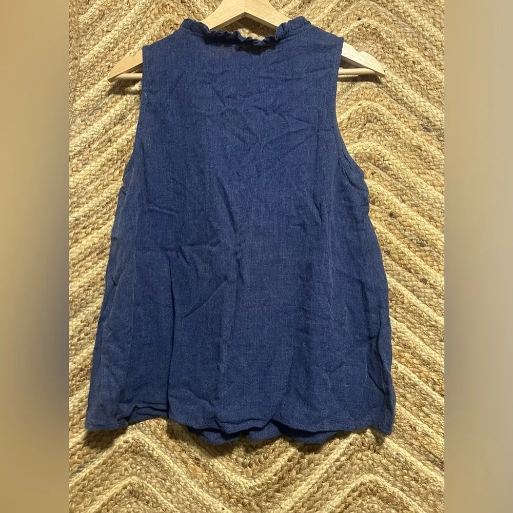 Staccato Boutique Women's Navy Tank Top Tie Front,Stripes,SZ M,Great Condition - Image 4