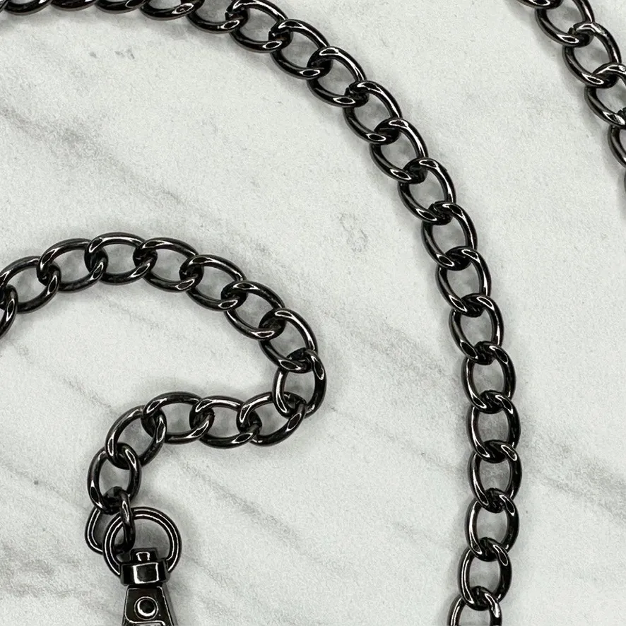 Black Chain Link Purse Handbag Replacement Strap 47" Crossbody Shoulder ✨ - Image 9