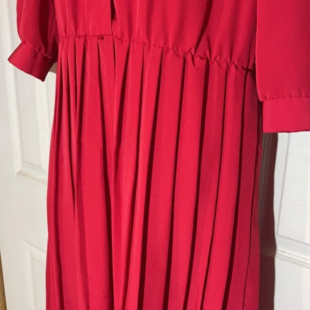 Vintage Sweetbriar 1980s Red Shirtwaist Dress 12 But Runs Small - Image 7